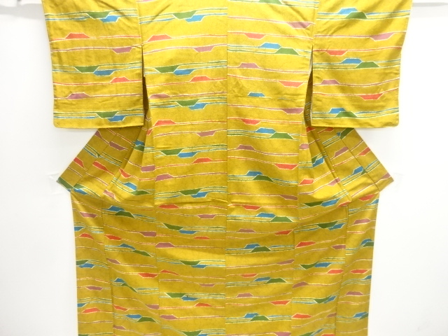 変わり横段模様上代紬着物